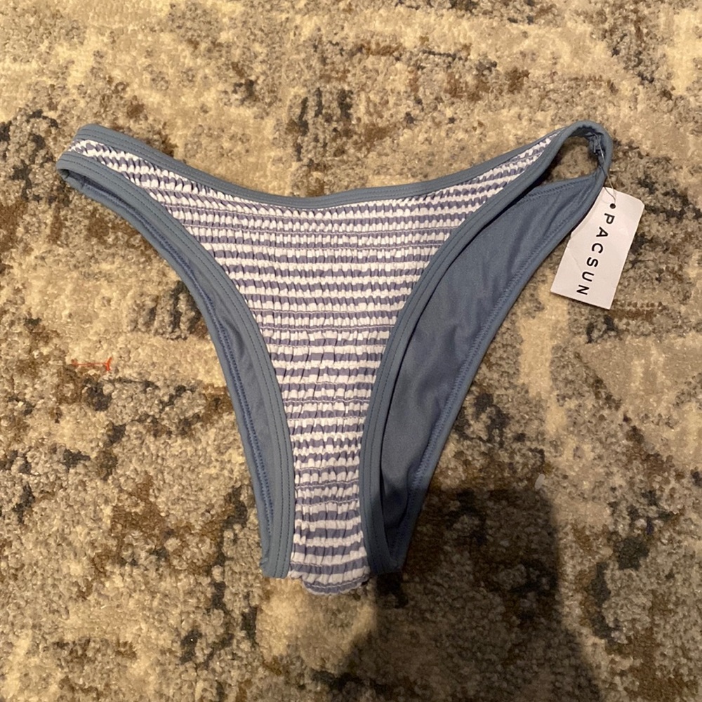 White & blue bikini bottoms